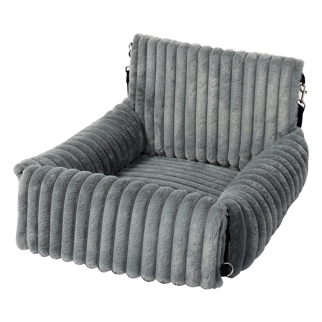 Skylos Dog Car Seat Booster Bed Carrier Memory Foam Travel Pet Seat Dark Grey