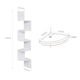 image 2 of Living and Home Wooden Quadrant Floating Corner Shelves 5-Tier - White | White