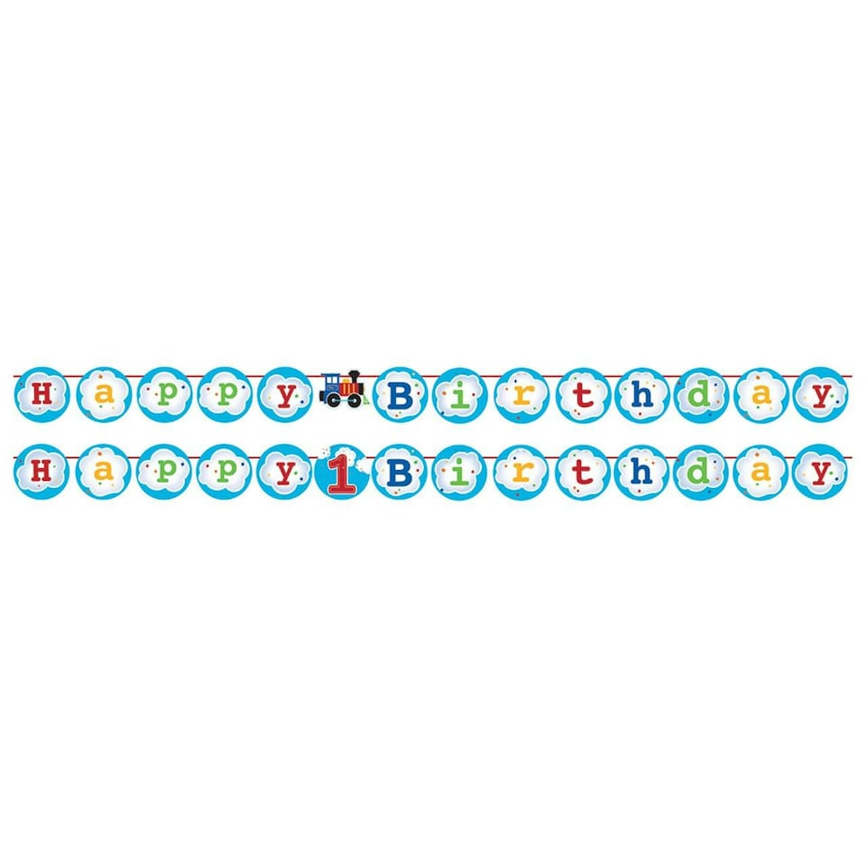 Creative Party Ribbon Train Banner - Multicoloured - One Size