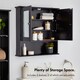 image 3 of VonHaus Shrewsbury Black Bathroom Mirror Cabinet with Storage