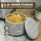image 4 of HOMCOM 45cm Round Ottoman with Storage, Lid, Cashmere Footstool, Grey