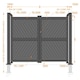 image 2 of Double Swing Gate 3750x2200mm Grey - Diagonal Solid Infill and Flat Top Grey