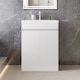 image 2 of AICA 600mm White Bathroom Vanity Unit With Basin Double Door Floor Standing Design Flat Packed