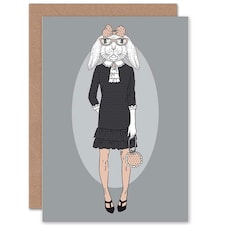 Fashion Animal Bunny Girl Hipster Kids Birthday Child Kids Card