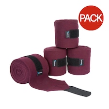Shires Fleece Horse Bandages (Pack of 4) - Black Cherry - 3cm x 11cm