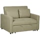 image 1 of HOMCOM 2 Seater Sofa Bed Convertible Bed Settee with Cushions, Brown