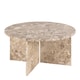 image 2 of Vega Round Coffee Table with Brown Marble Top 90cm