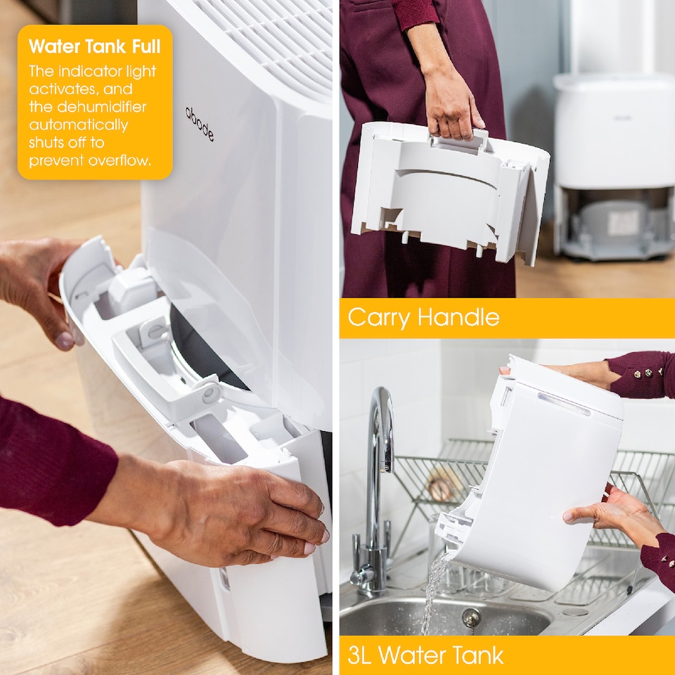 image 1 of Abode White Dehumidifier 16 Litre/Day Clothes Dryer LED Display ADH1601