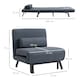 image 3 of HOMCOM Single Folding 5 Position Convertible Sleeper Sofa Bed Black