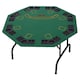 image 1 of HOMCOM 8 Player Folding Games Poker Table with Chip Cup Holder Steel Base Felt Top Octagon Blackjack Green