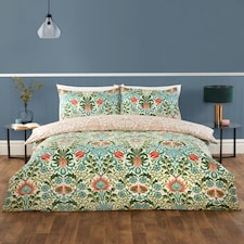 Heritage Flora Microfibre Reversible Duvet Cover Set with Pillowcase | Multi | Single