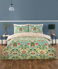 Heritage Flora Microfibre Reversible Duvet Cover Set with Pillowcase | Multi | Single
