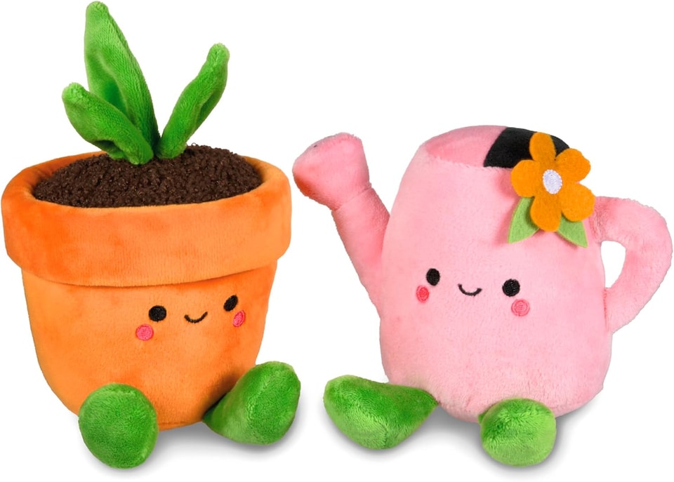 image 1 of Better Together Watering Can and Plant Pair Soft Toy Set of 2 Gift Mothers Day, Birthday, Valentines Day, Anniversary