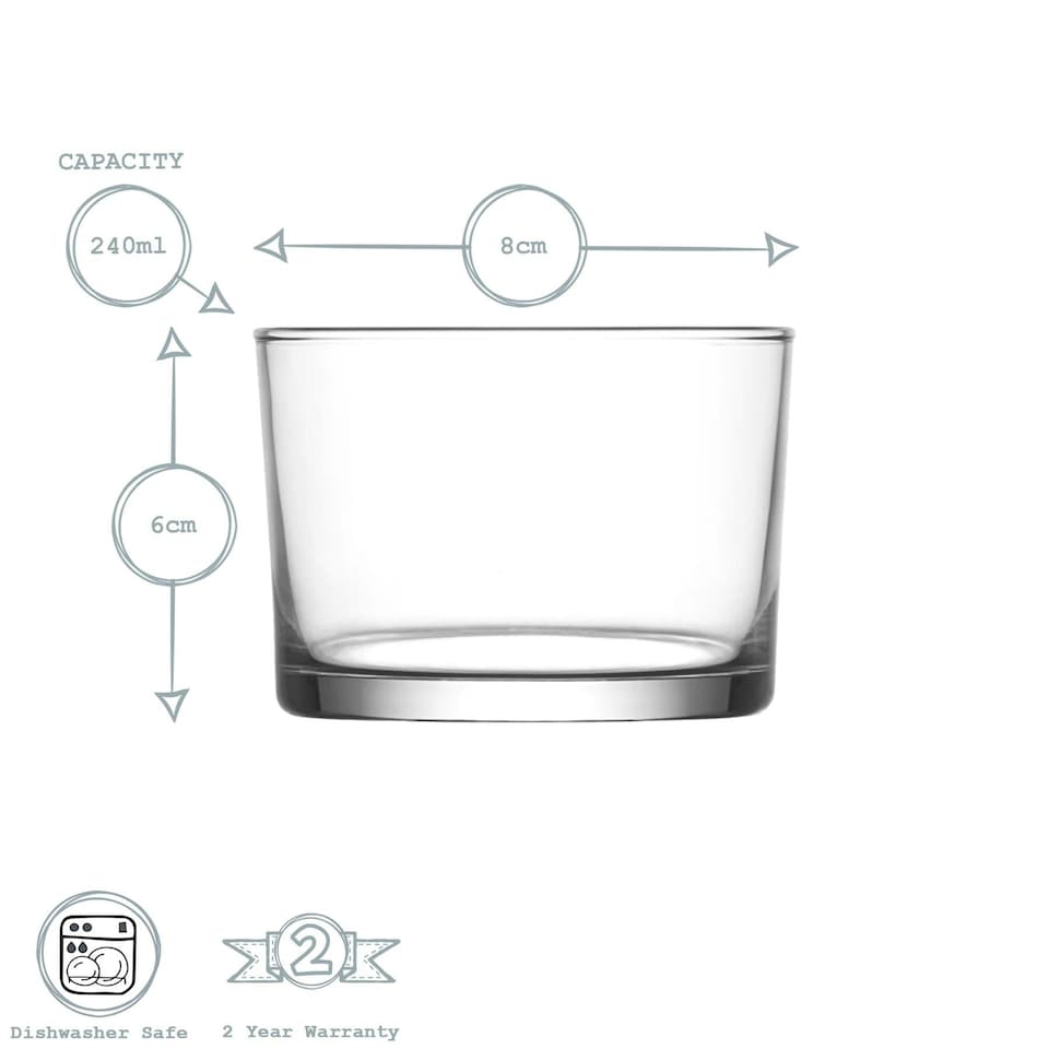 image 1 of LAV Bodega Whisky Glasses - 240ml - Clear - Pack of 6 Clear