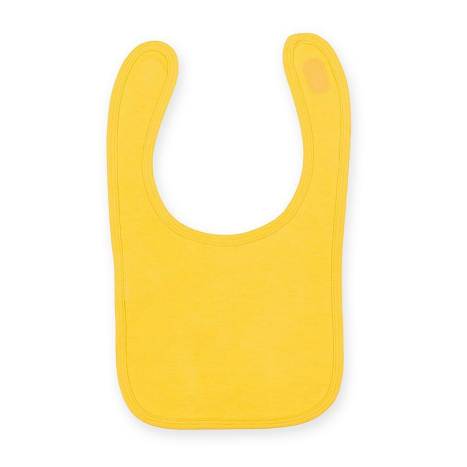 image 1 of Larkwood Baby Unisex Plain & Contrast Bib - Sunflower - One Size
