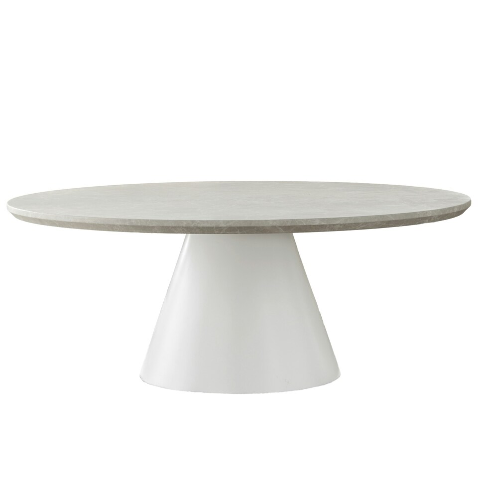 image 1 of Furniturebox Palma Round Beige Stone Coffee Table