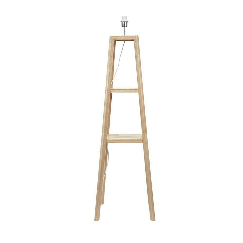 image 1 of ValueLights Wakefield Quad Base Two Shelf Wooden Floor Lamp