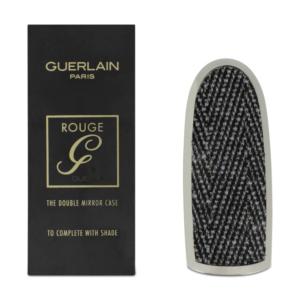 image 1 of Guerlain Rouge The Double Mirror Lipstick Case French Chevron N/A