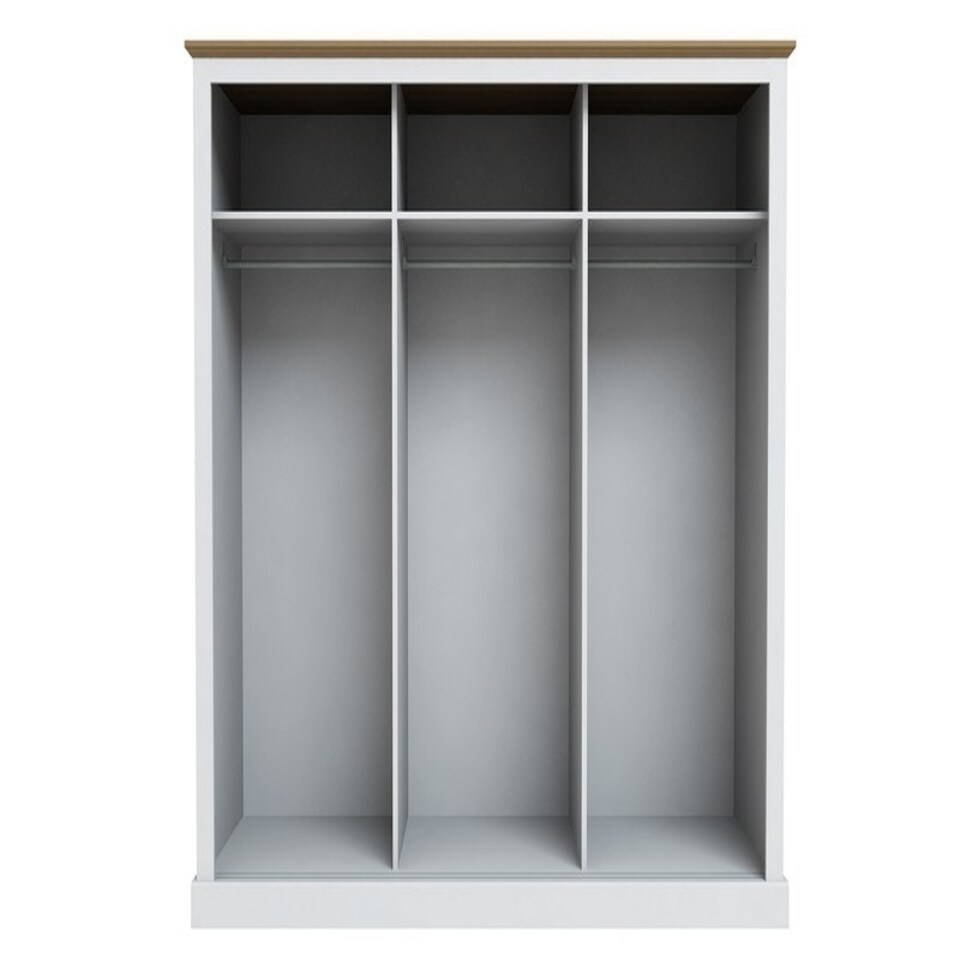 image 1 of Devon 3 Door Sliding Wardrobe - Particle Board - L59 x W176 x H182 cm - White White