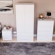 image 5 of Vida Designs Denver 3 Piece Bedroom Set (2 Drawer Large Bedside Chest, 4 Drawer Chest, 2 Door 2 Drawer Wardrobe), White | White | White | L | 3