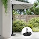 image 6 of Outsunny 9kg Half Round Parasol Base Heavy Duty Weighted Umbrella Holder Stand | Black | Black