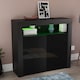 image 6 of Vida Designs Nova 2 Door LED Sideboard Buffet Cabinet Storage - Black | Black | 1