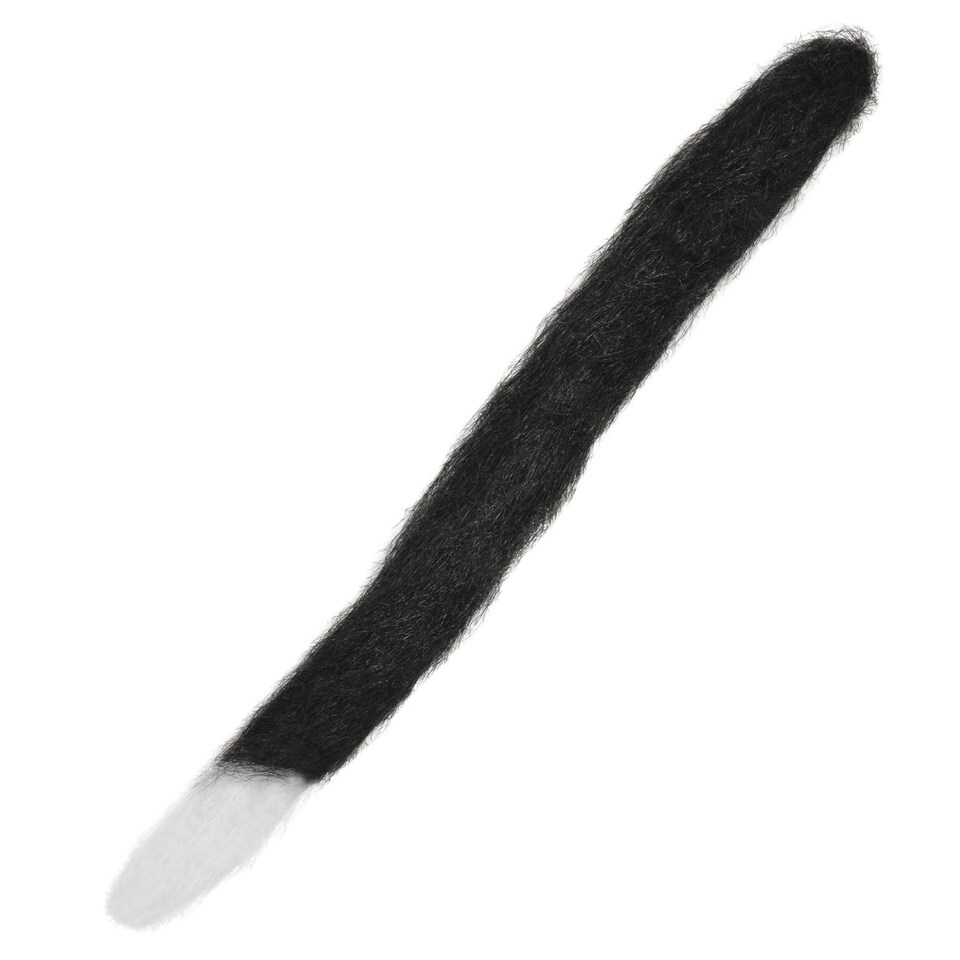 Bristol Novelty Unisex Adults Black Cat Tail With White Tip - Black/White - One Size Black | One Size