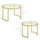image 7 of HOMCOM Modern Coffee Table Set of 2, Nesting Tables with Glass Top, Gold | Multi