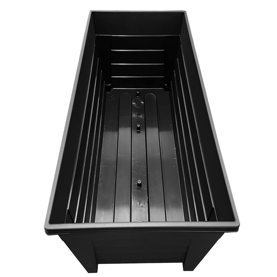image 1 of 55cm Long 2 Black Grosvenor Troughs Flower Planters For Office, Home, Greenhouses, Decking & Patios Black