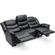 image 4 of Seattle 3 Seater Electric High Back Bonded Leather Recliner Sofa (Black)