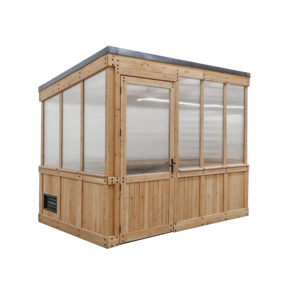 image 1 of Backyard Discovery Willow Cedar Wood Polycarbonate Greenhouse with Powerport 2.9m x 1.9m (9ft x 6ft)