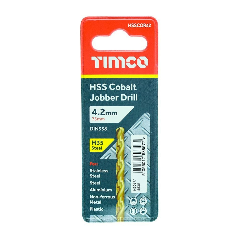 image 1 of Timco - Ground Jobber Drills - Cobalt M35 (Size 4.2mm - 1 Each)