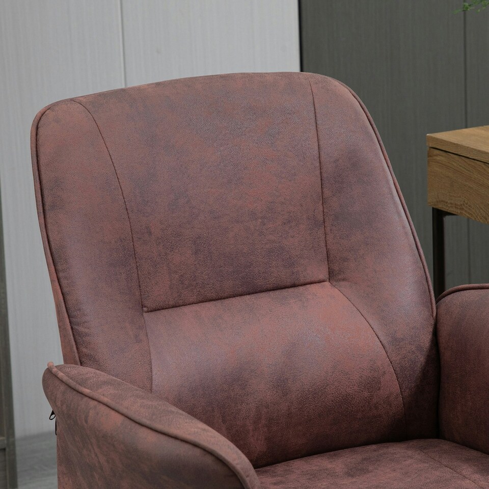 image 1 of Vinsetto Home Office Chair Microfibre Swivel Chair for Home Study, Red