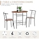 image 3 of HOMCOM 3-Piece Bar Table Set 2 Stools Industrial Dining Room W/ Storage Shelf