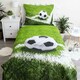 image 2 of Jerry Fabrics Cotton Football Duvet Cover Set - Black/White/Green - Single Black | Single
