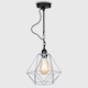 image 2 of ValueLights Huber Black Steampunk Ceiling Light With Grey Wire Pendant Shade | Grey