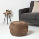 image 2 of Homescapes Sofia Pleated Velvet Chocolate Brown Pouffe