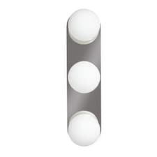 ValueLights Orbital Brushed Chrome 3 Way Opal Glass IP44 Bathroom Flush Wall Ceiling Light | Chrome