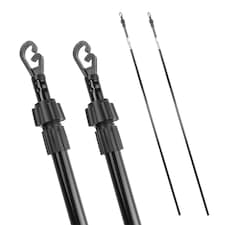 KCT 2.4m Extendable Washing Line Prop Pole – 2 Pack Black