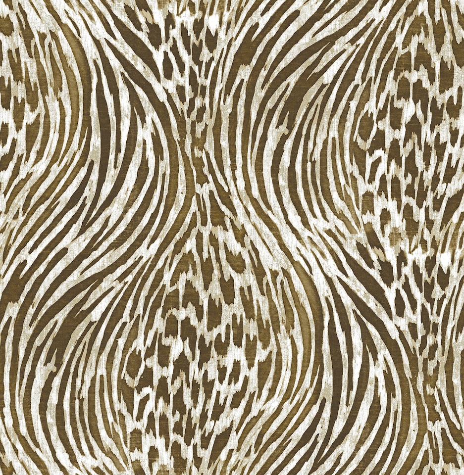 image 1 of NuWallpaper NUS3580 Fierce Peel & Stick Wallpaper, Brown & Gold | Brown | Brown & Gold | 2.86m² | 1