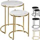 image 8 of Side Table Ellsa - marble top, steel frame, elegant design - Set of 2 Black