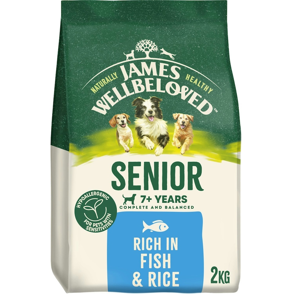 image 1 of James Wellbeloved Natural Senior Complete Dry Dog Food Fish & Rice 2kg