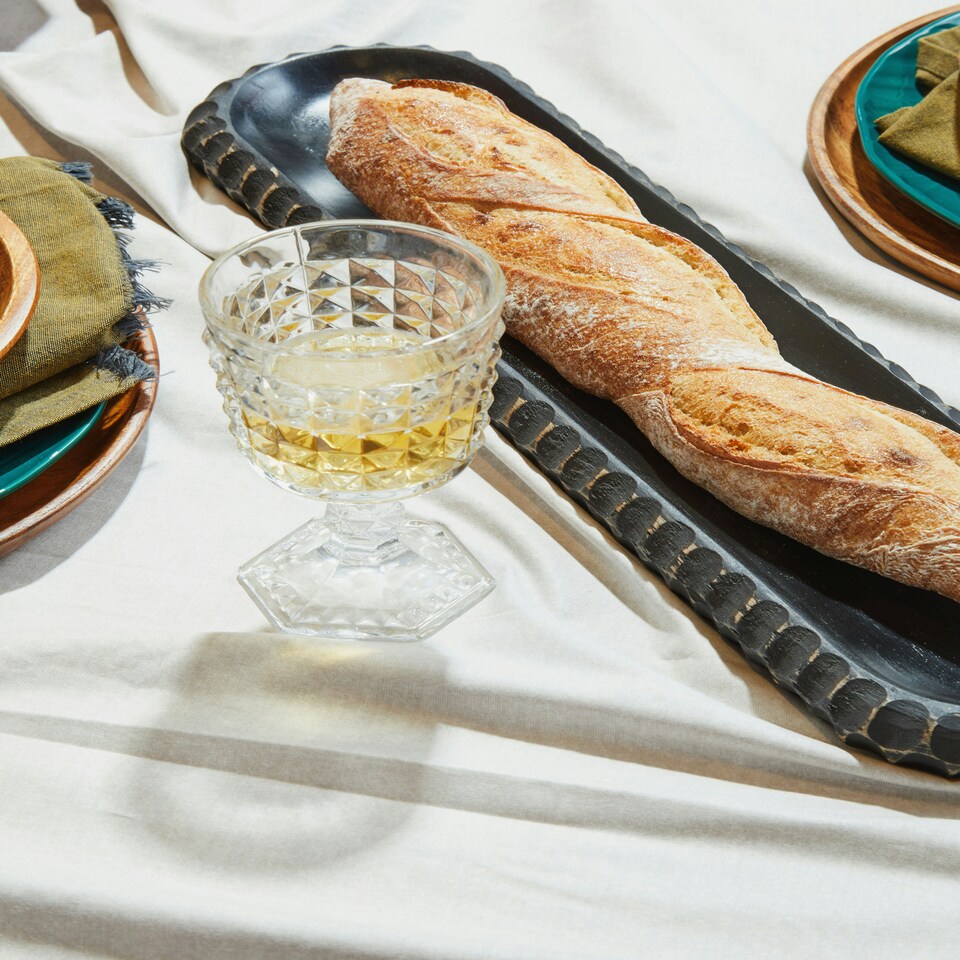 image 1 of Kara Black Mango Wood Serving Dish