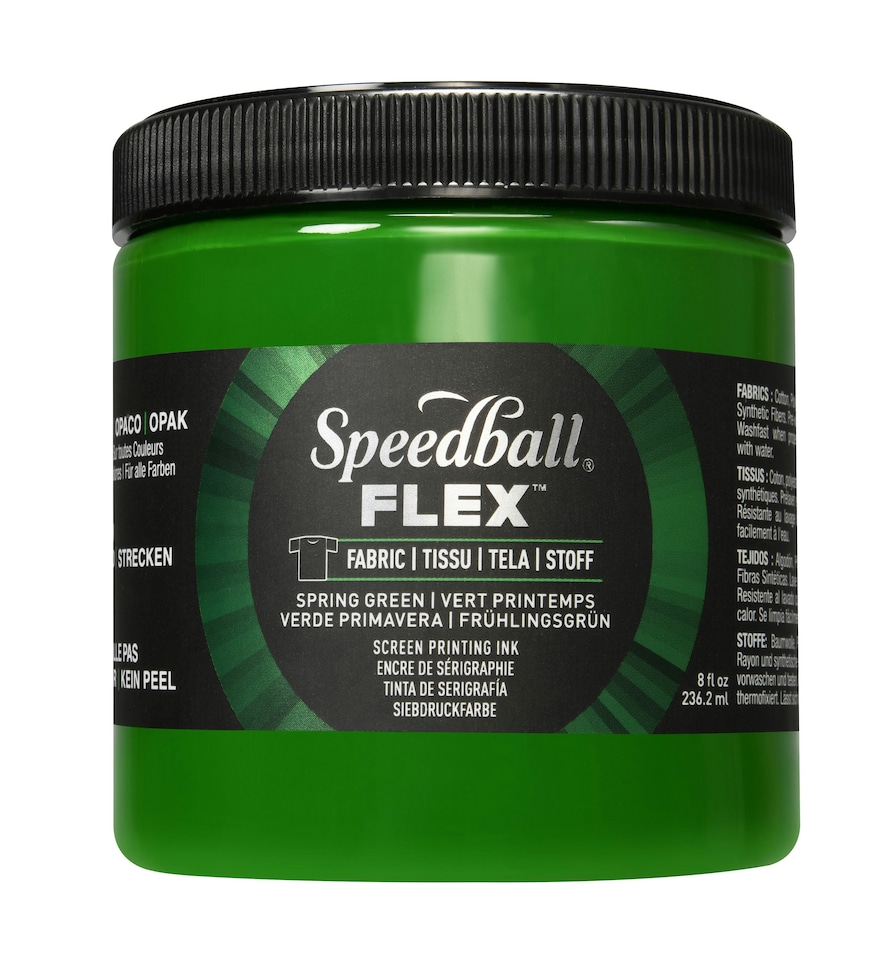 image 1 of Speedball Flex Screen Printing Fabric Ink, Spring Green, 8oz