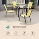 image 3 of Outsunny Set of 4 Garden Dining Chair Set w/ High Back Armrest Beige