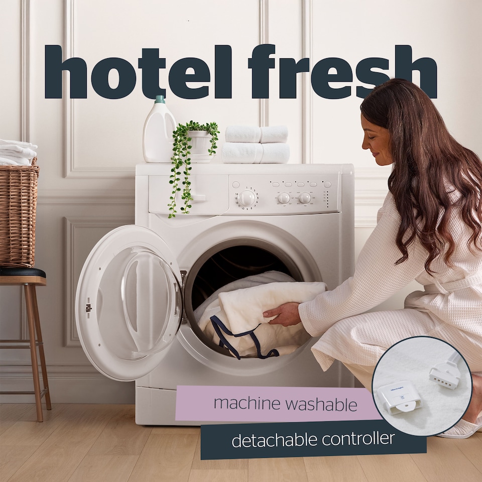 image 1 of Silentnight Hotel Collection Electric Blanket, 3 Heat Settings, Overheat Protection, Easy Fit, Super King