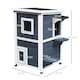 image 7 of PawHut Wood 2-Floor Cat Condo Pet House Kitten Shelter with Window - Gray