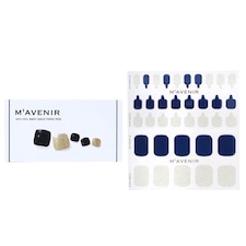 Nail Sticker (blue) - # Navy Gold Topaz Pedi - 36pcs Blue