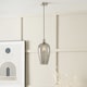 image 1 of Grey Glass Pendant Ceiling Light with Antique Silver Metal Chain Pendant | Grey | Grey | 1