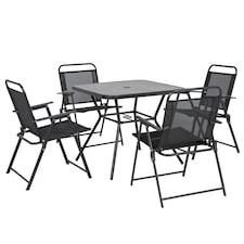 Outsunny Outdoor Dining Set with Umbrella Hole Table, Patio Furniture